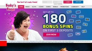 Beckys Bingo: 400% Bonus | Spend £10 Play with £50