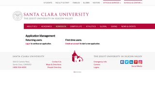 Application Management - Admission - Santa Clara University