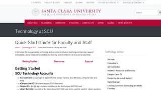 Quick Start Guide for Faculty and Staff - Technology at SCU - Santa ...