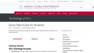 Quick Start Guide for Students - Technology at SCU - Santa Clara ...