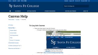 Canvas Help - Santa Fe College