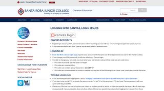 Logging into Canvas, Login Issues | Distance Education - Santa Rosa ...