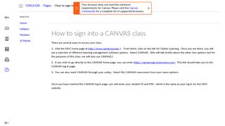 How to sign into a CANVAS class: CSKLS334: How to Take an Online ...
