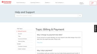 Billing & Payment – Santander Consumer USA