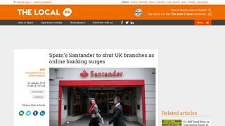 Spain's Santander to shut UK branches as online banking surges ...