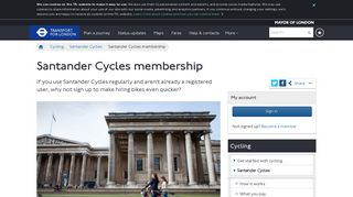 Santander Cycles membership - Transport for London