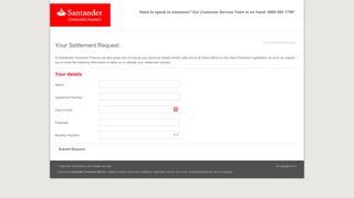 Your Settlement Request - Santander Consumer Finance - Customer ...