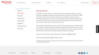 Pay by Phone – Santander Consumer USA