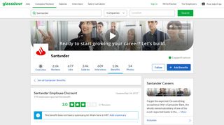 Santander Employee Benefit: Employee Discount | Glassdoor