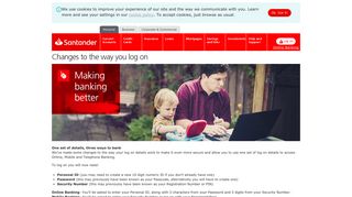 Changes to how you log on - Santander UK