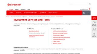 Services and Tools | Santander Bank