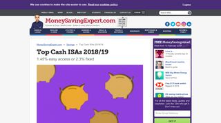 Top Cash ISAs: 1.45% easy access, 2.26% fixed - MSE