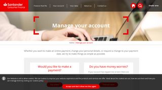 Manage your account – Santander Consumer UK
