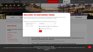 Online banking - Santander Trade Portal