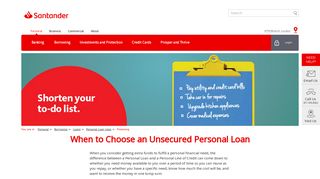 Unsecured Personal Loans | Debt Consolidation | Santander Bank