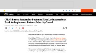 (PRN) Banco Santander Becomes First Latin American Bank to ...