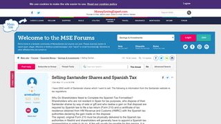 Selling Santander Shares and Spanish Tax - MoneySavingExpert.com ...