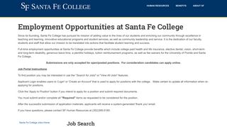 Santa Fe College - Job Opportunities
