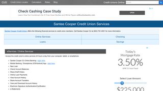 Santee Cooper Credit Union Services: Savings, Checking, Loans