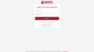 Santel Communications: Login
