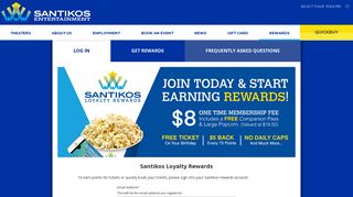 Santikos Theatres Loyalty Rewards Scheme | Sign Up and Log In