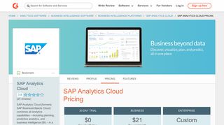 SAP Analytics Cloud Pricing 2019 | G2 Crowd