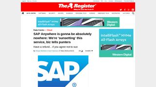 SAP Anywhere is gonna be absolutely nowhere: We're 'sunsetting' this ...