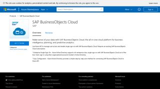SAP BusinessObjects Cloud - Azure Marketplace - Microsoft