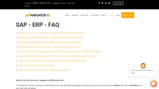 SAP ERP FAQ | Navigator Business Solutions