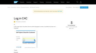Log in C4C - archive SAP