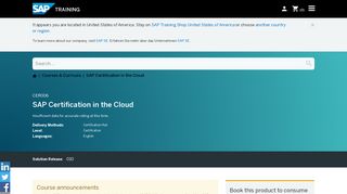 CER006 - SAP Certification in the Cloud | SAP Training