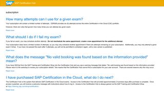 subscription | SAP Certification Hub