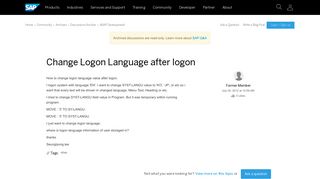 Change Logon Language after logon - archive SAP