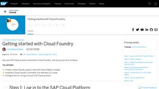 Getting started with Cloud Foundry - SAP Developer Center