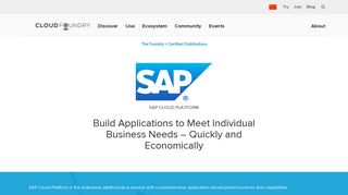 SAP Cloud Platform | Cloud Foundry