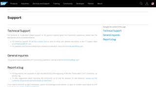 Support for SAP Community users