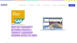 SAP Community Network Webinars | Leadership Generation ... - On24