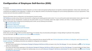 Configuration of Employee Self-Service (ESS) - SAP Help Portal