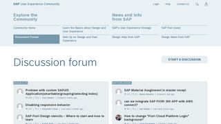 Discussion forum - SAP User Experience CommunitySAP User ...