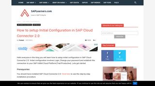 How to setup Initial Configuration in SAP Cloud Connector 2.0 - SAP ...
