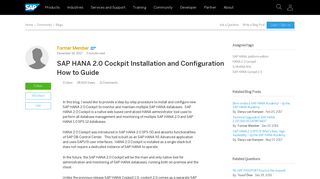 SAP HANA 2.0 Cockpit Installation and Configuration How to Guide ...