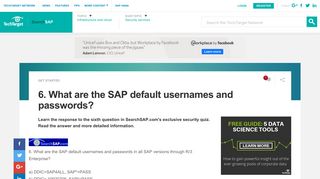 6. What are the SAP default usernames and passwords? - SearchSAP