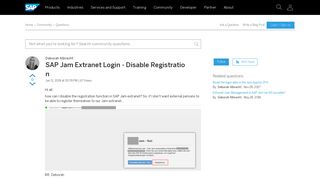 SAP Jam Extranet Login - Disable Registration - SAP Q&A