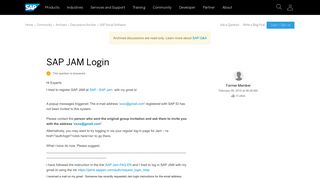 SAP JAM Login - archive SAP