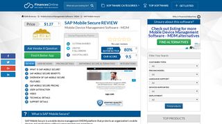 SAP Mobile Secure Reviews: Overview, Pricing and Features