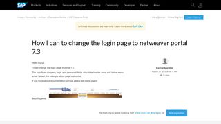 How I can to change the login page to netweaver portal 7.3 ...