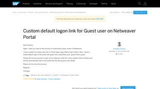 Custom default logon link for Guest user on Netweaver Portal ...