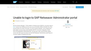 Unable to login to SAP Netweaver Administrator portal - archive SAP