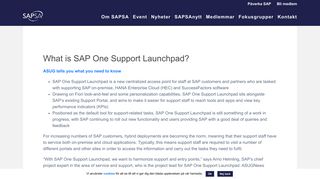 SAPSA What is SAP One Support Launchpad?