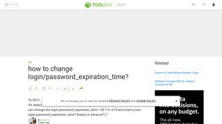 how to change login/password_expiration_time? - IT Toolbox